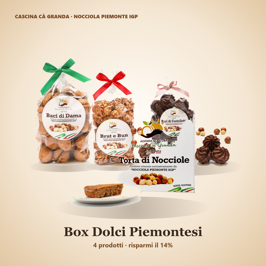 Box Dolci Piemontesi: torta di nocciole, baci di dama, brutti ma buoni e Baci di Castelletto