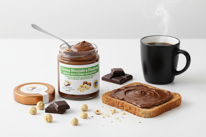 Colazione con crema nocciole e fondente senza zucchero