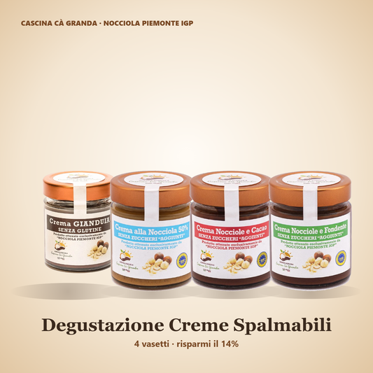 Degustazione di quattro creme spalmabili alla Nocciola Piemonte IGP